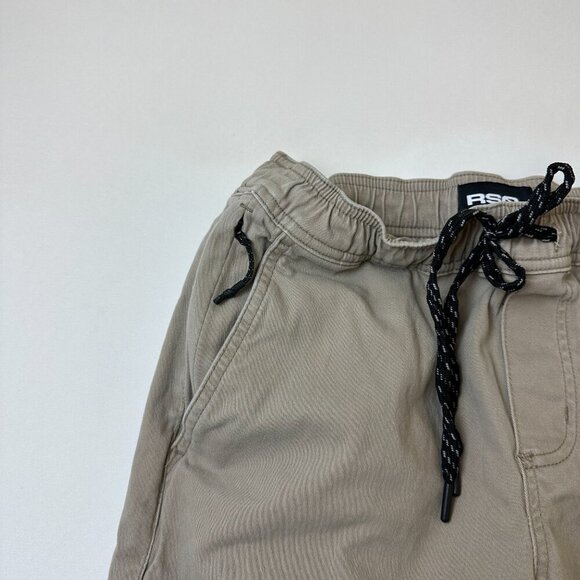 RSQ Jogger Pants Mens Small Khaki Beige Elastic Waist Casual Stretch Lightweight - Picture 4 of 9